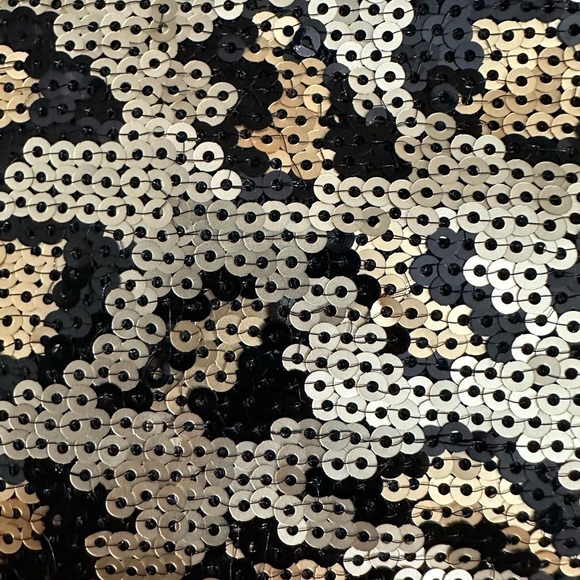 Betsey Johnson Animal Print mini sequin dress gold and black SZ 10 - Picture 7 of 7